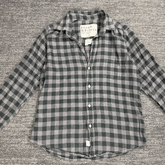 Frank & Eileen Tops - Frank & Eileen Barry Flannel Shirt Women Small Button Up Gray Plaid Cotton Italy